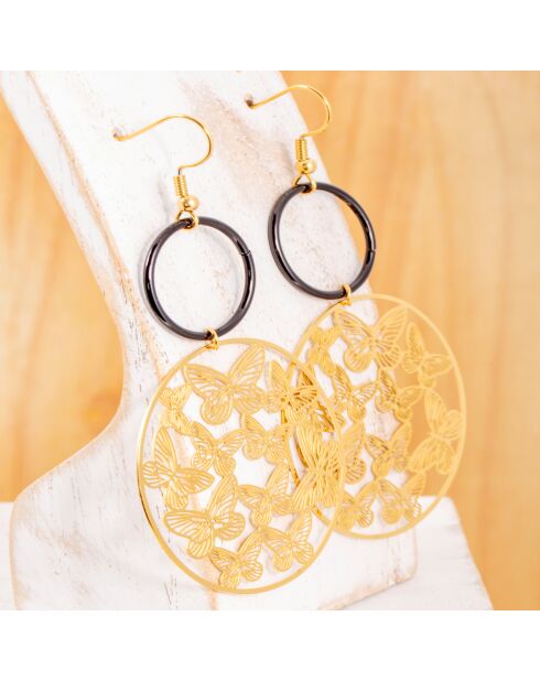 FLY WITH ME schwarze Ohrringe