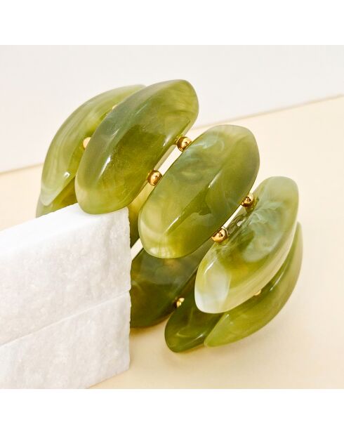 Bracelet STONIA STEEL vert kaki