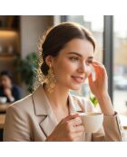 Ohrringe BELIZE in Silber/Gold/Rosa