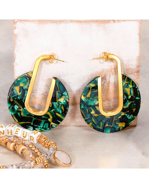 KAMPALA STEEL smaragdgrüne Ohrringe