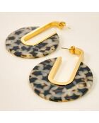 KAMPALA STEEL oorbellen zwart/beige