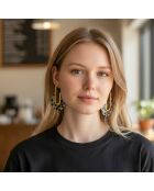 KAMPALA STEEL oorbellen zwart/beige