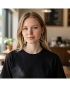 KAMPALA STEEL oorbellen zwart/beige