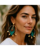 PLUMEA STEEL groene oorbellen