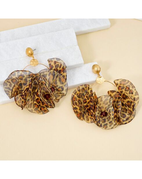 Pendientes PANTHER BOUQUET marrones