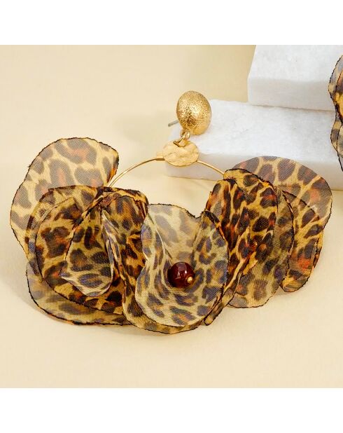 Pendientes PANTHER BOUQUET marrones