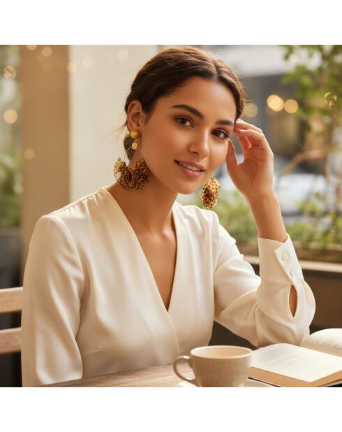 Pendientes PANTHER BOUQUET marrones