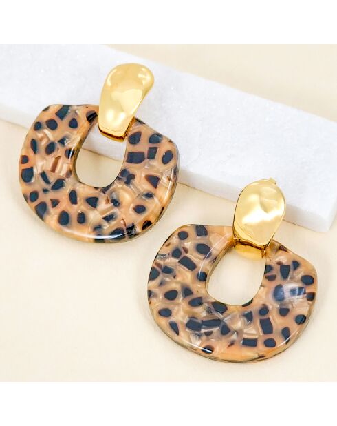 Pendientes marrones ELEONA STEEL