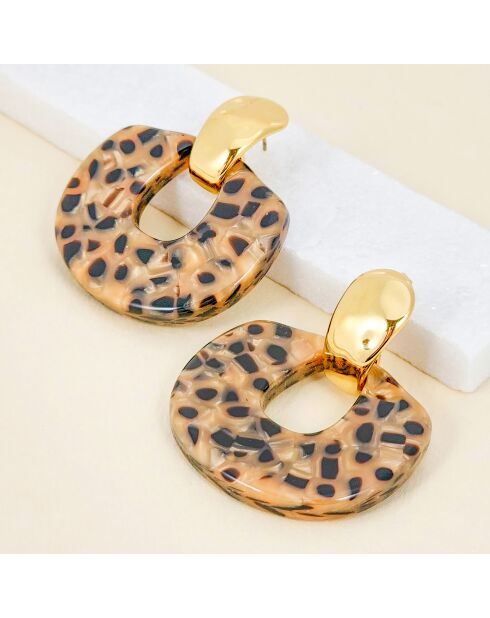 Pendientes marrones ELEONA STEEL