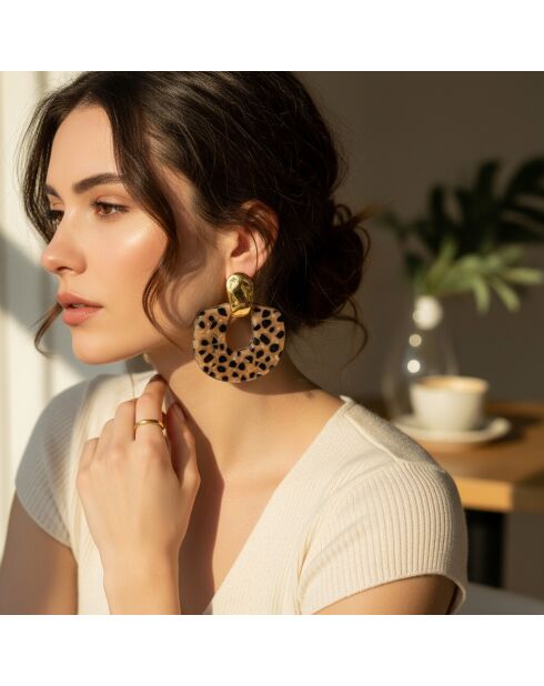 Pendientes marrones ELEONA STEEL