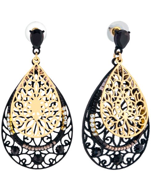 GARANDIA schwarze Ohrringe