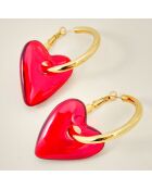 AMORE STEEL rote Ohrringe