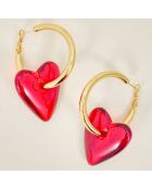 AMORE STEEL rote Ohrringe