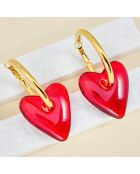 AMORE STEEL rote Ohrringe