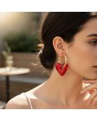 AMORE STEEL rote Ohrringe