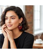 AMORE STEEL rote Ohrringe