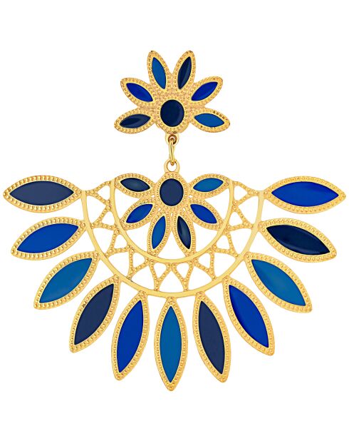 VENISIA STEEL oorbellen nachtblauw