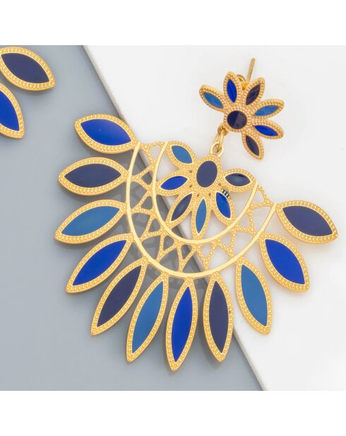 VENISIA STEEL oorbellen nachtblauw