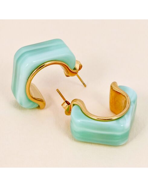 PIERONE STEEL grüne Ohrringe