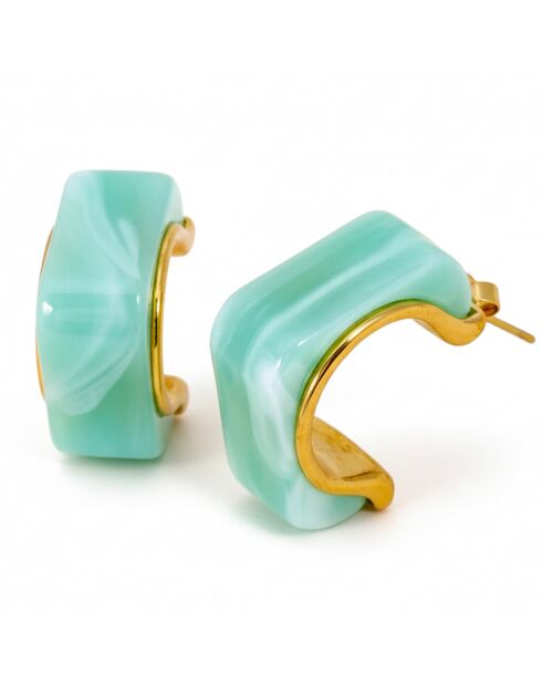 PIERONE STEEL grüne Ohrringe