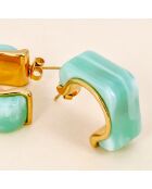 PIERONE STEEL groene oorbellen