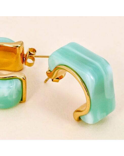 PIERONE STEEL grüne Ohrringe