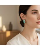 PIERONE STEEL groene oorbellen