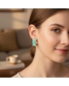 PIERONE STEEL groene oorbellen