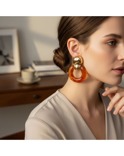 Pendientes marrones DEAUVILLE STEEL