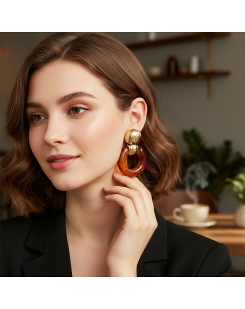 Pendientes marrones DEAUVILLE STEEL