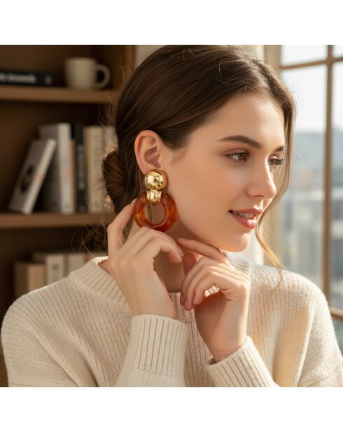 Pendientes marrones DEAUVILLE STEEL