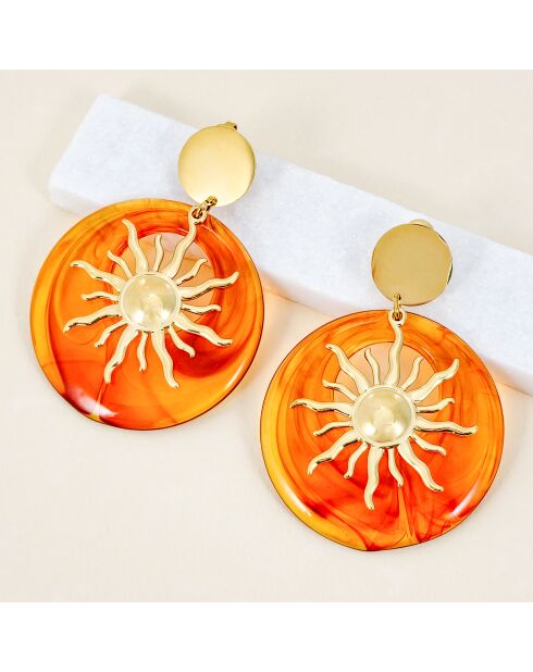 Pendientes marrones SOL DE LA CHIQUITA STEEL