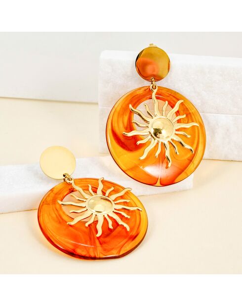 Pendientes marrones SOL DE LA CHIQUITA STEEL