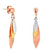 UMEO zilveren roségouden oorbellen