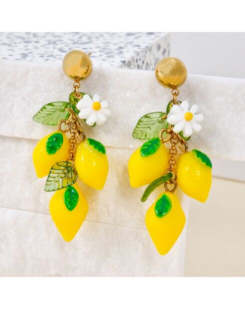 Boucles d'oreilles SICILO STEEL jaunes