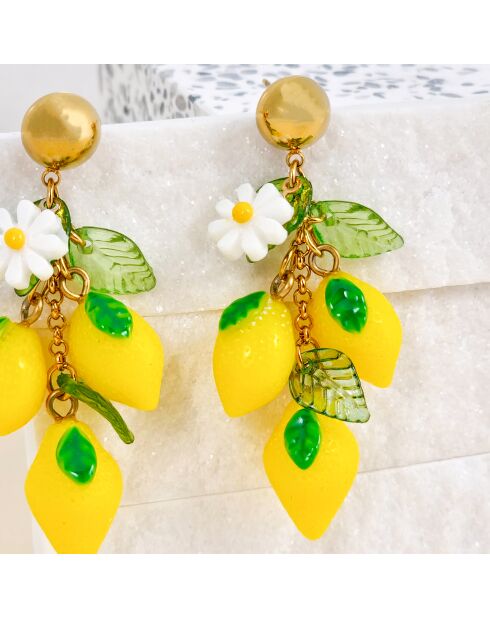 Boucles d'oreilles SICILO STEEL jaunes