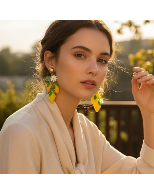Boucles d'oreilles SICILO STEEL jaunes
