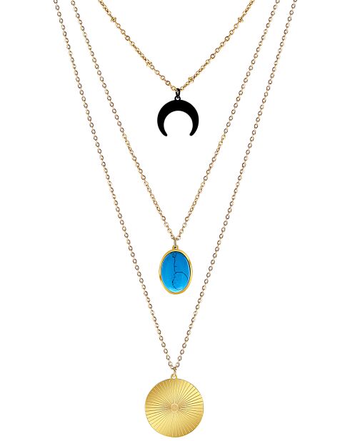 SOL Y MAR STEEL halsketting turkoois