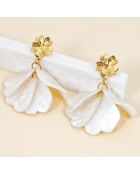 Pendientes blancos MORNING DEW STEEL