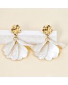 Pendientes blancos MORNING DEW STEEL