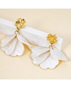 Pendientes blancos MORNING DEW STEEL