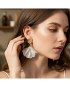 Pendientes blancos MORNING DEW STEEL