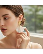 Pendientes blancos MORNING DEW STEEL