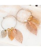 FOCHIA oorbellen in zilver/goud/roze