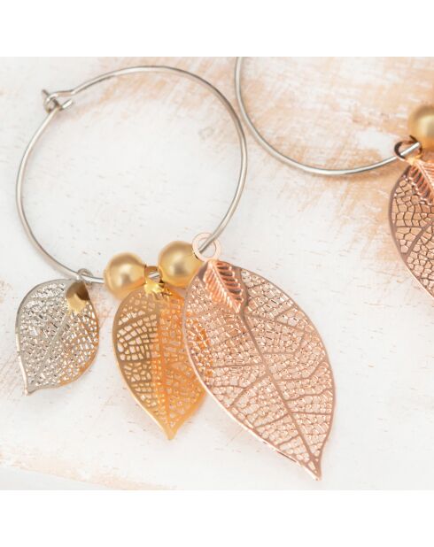 FOCHIA Ohrringe Silber/Gold/Rosa