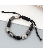 Bracelet CONEXION noir / gris / blanc