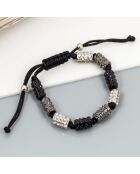 Bracelet CONEXION noir / gris / blanc