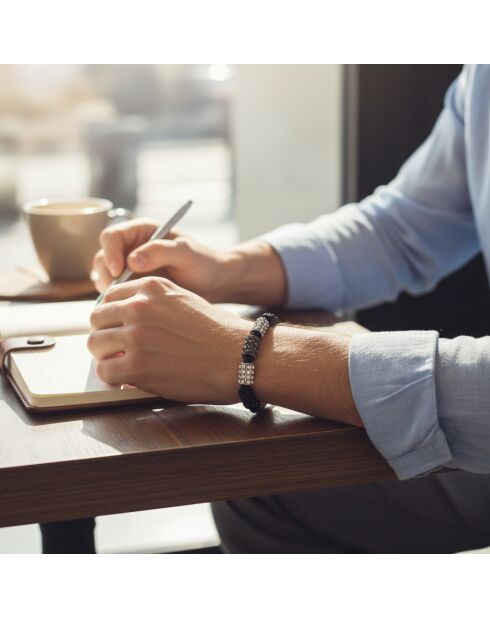 Bracelet CONEXION noir / gris / blanc