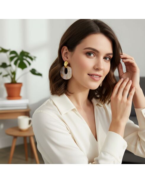 Pendientes ELEONA STEEL blancos