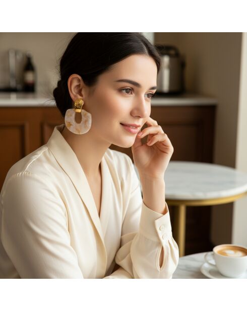 Pendientes ELEONA STEEL blancos